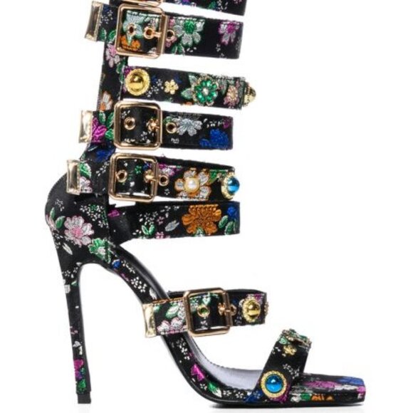 AZALEA WANG" PASTEL PERFECTION BROCADE " ENBODIED GLADIATOR / BLACK (BRAND NEW! - Picture 5 of 5